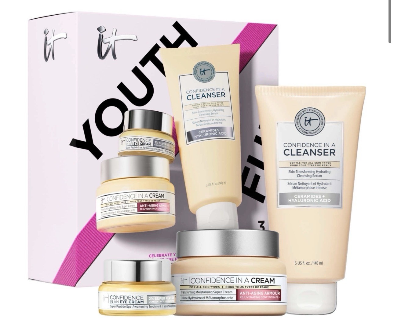 IT Cosmetics CONFIDENCE HYDRATION ANTI-AGING SKINCARE SET $140 Value – FULL SIZE