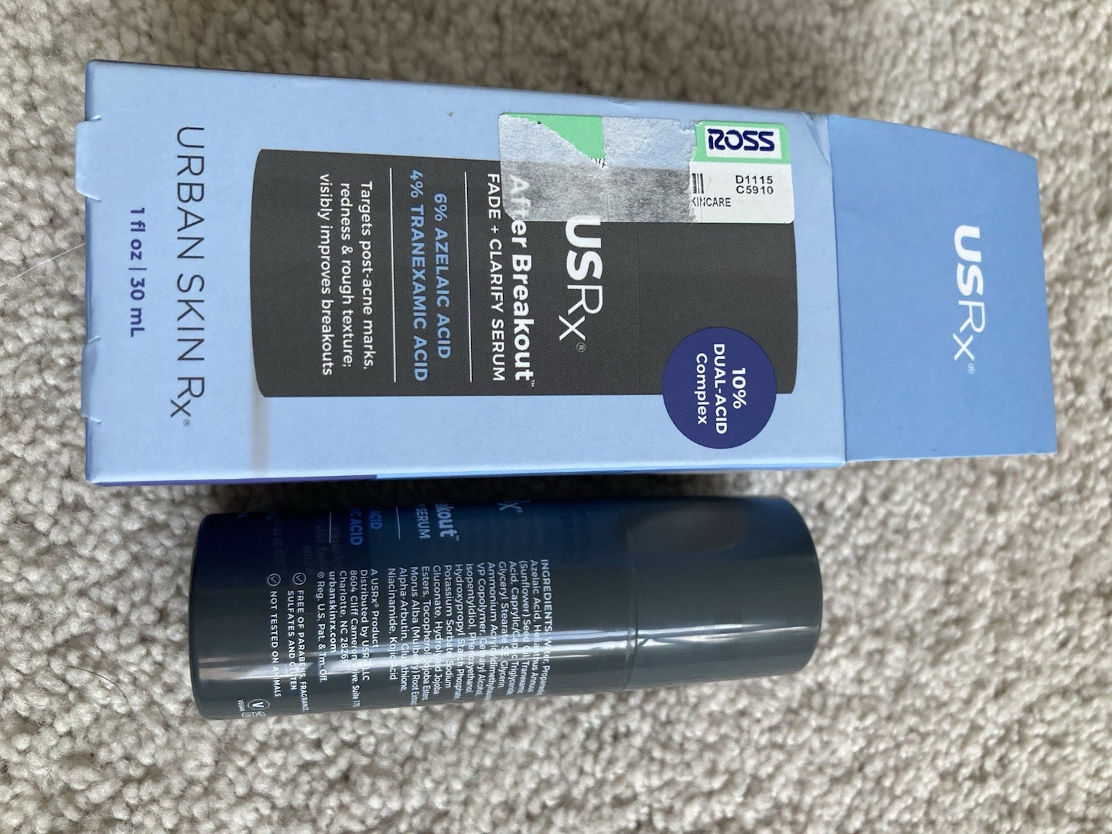 NIB USRx After Breakout Fade Clarity Serum Urban Skin Rx 1 Fl 30ml Post Acne