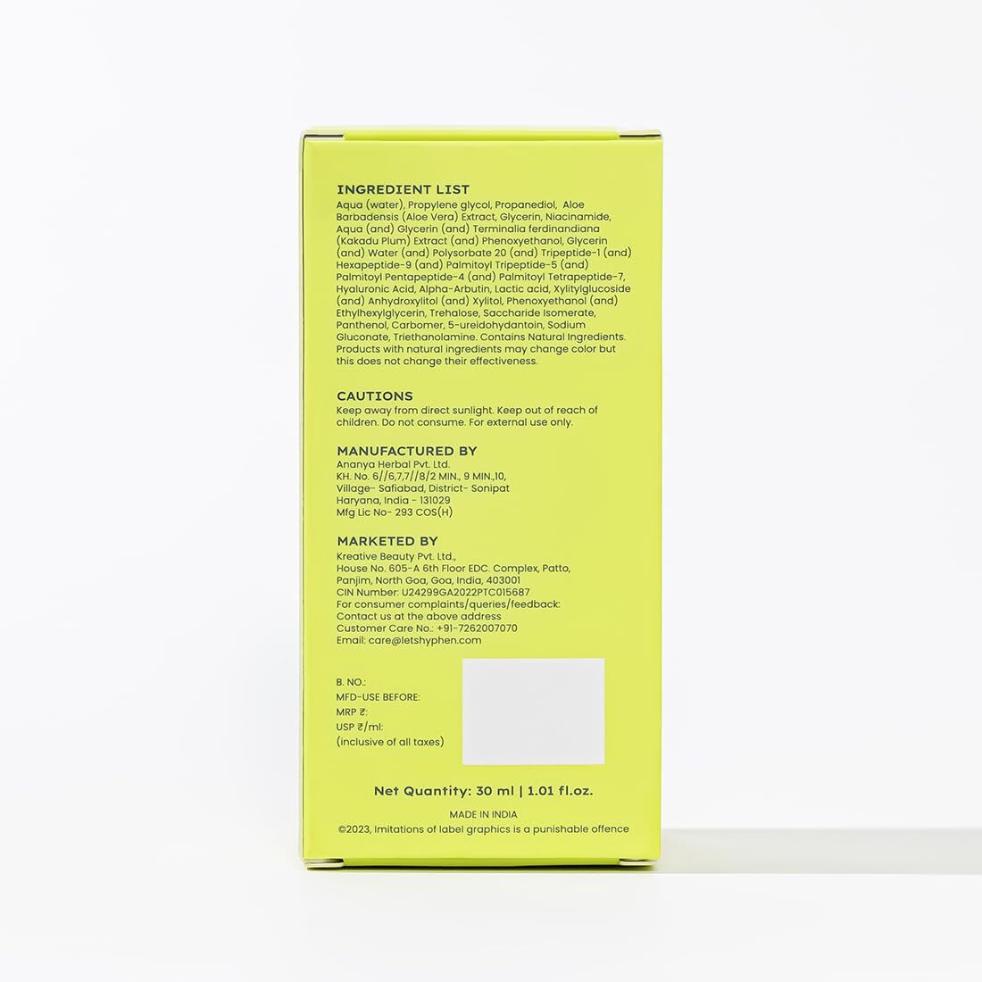 Hyphen Golden Hour Glow Face Serum With Niacinamide, For Men & Women, 30ml