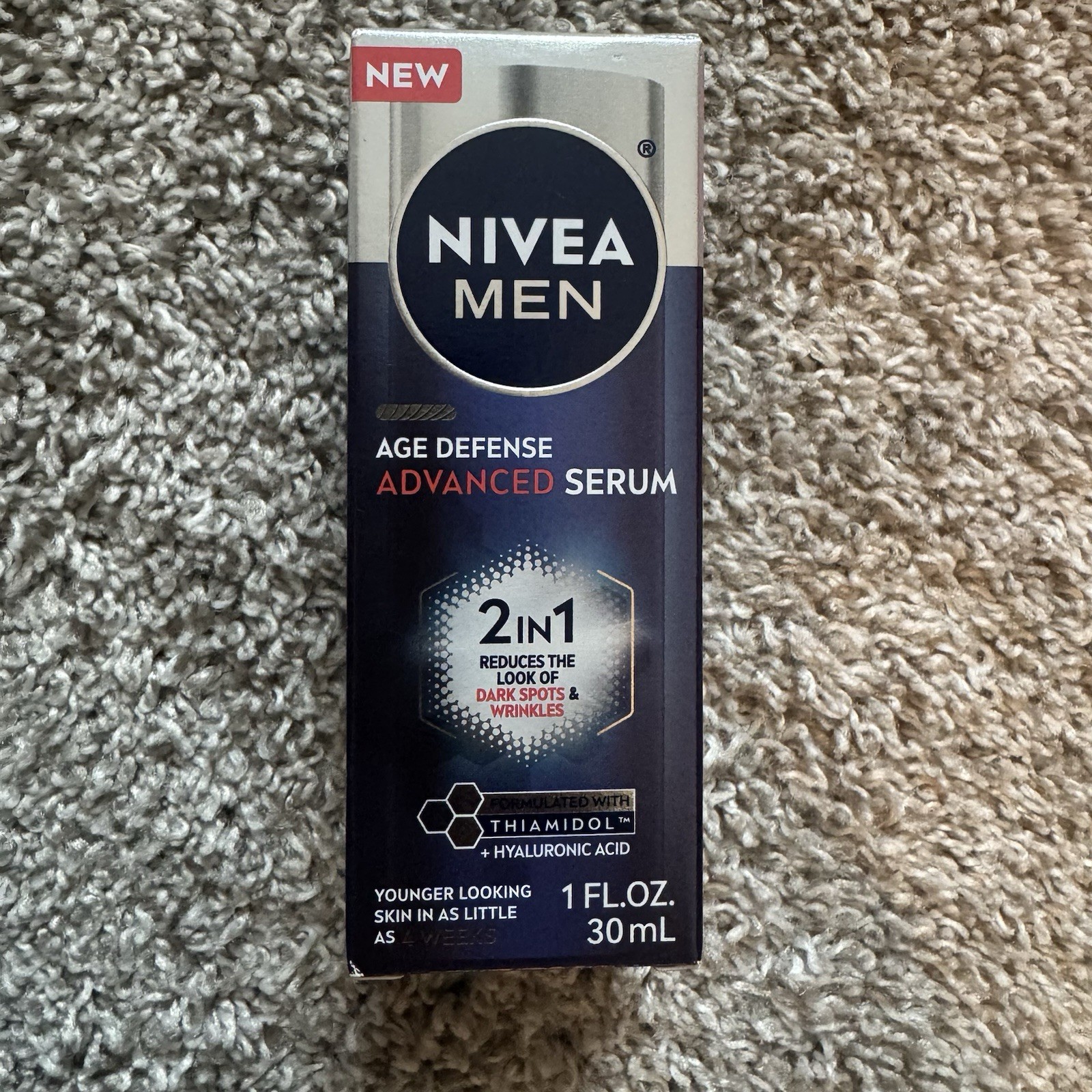 NIVEA MEN Age Defense Advanced Serum Thiamidol Hyaluronic Acid Dark Spots 1oz