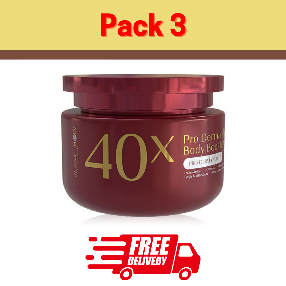JENNIE MOON 40X Pro Derma Plus Body Booster Whitening Serum 250g x3