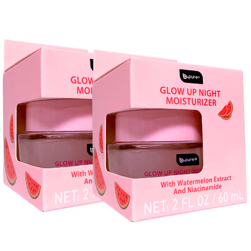 2 Pack b.pure Glow Up Night Moisturizer with Watermelon Extract & Niacinamide