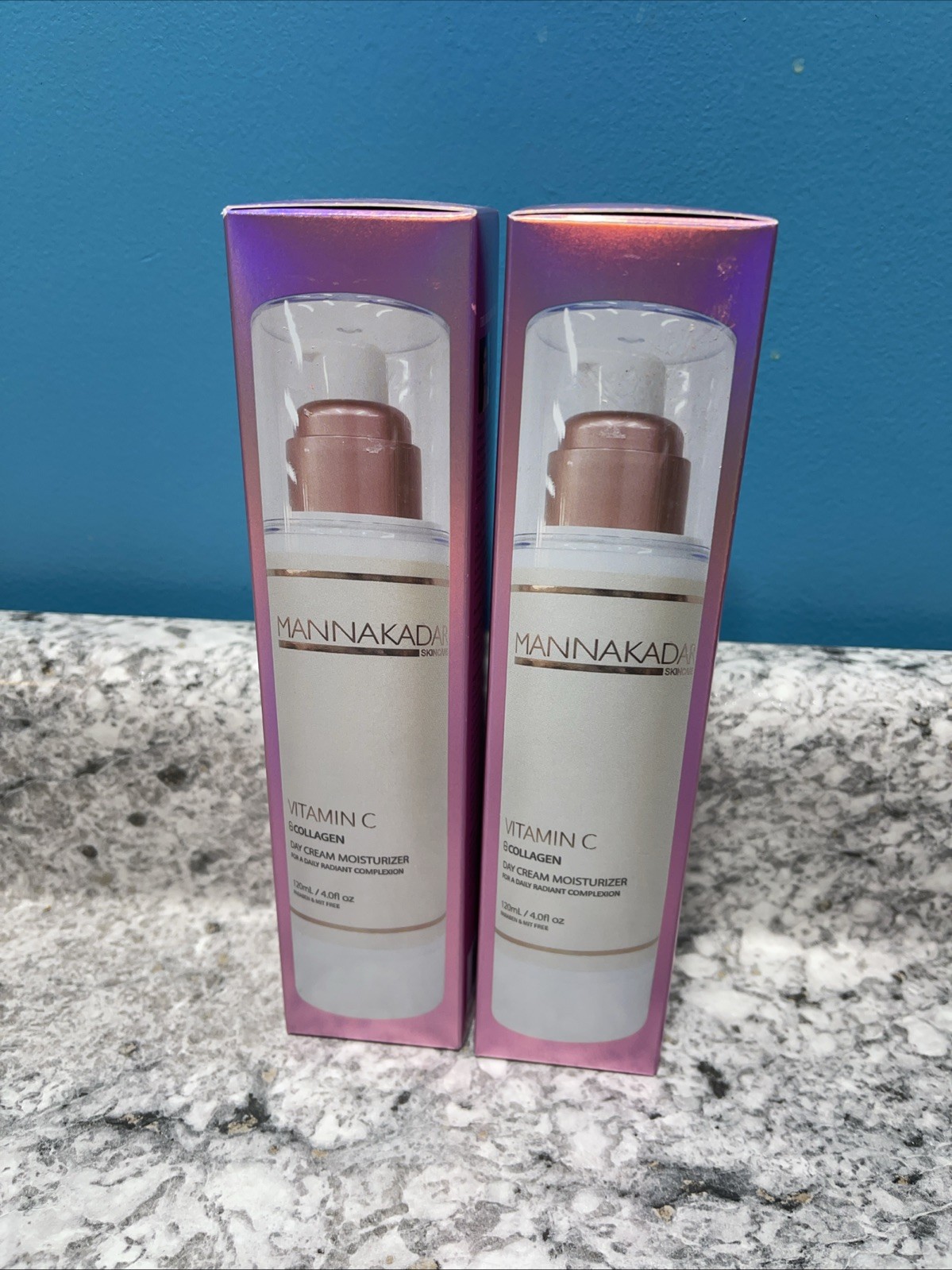 2 Pack Mannakadar MK Vitamin C Collagen Day Cream Moisturizer Radiant 4oz