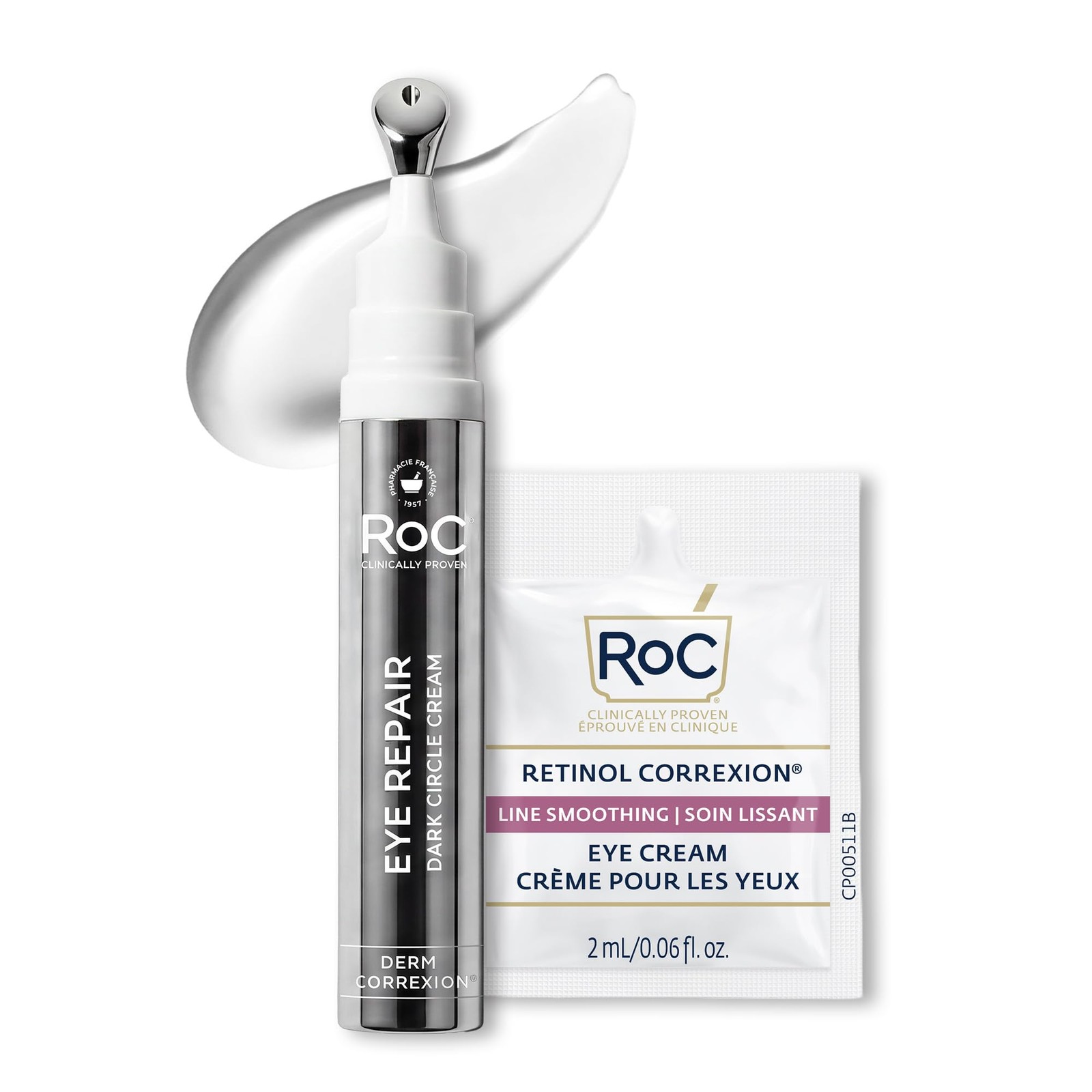 RoC Derm Correxion Retinol Eye Repair Dark 0.5 Fl Oz (Pack of 1), Clear
