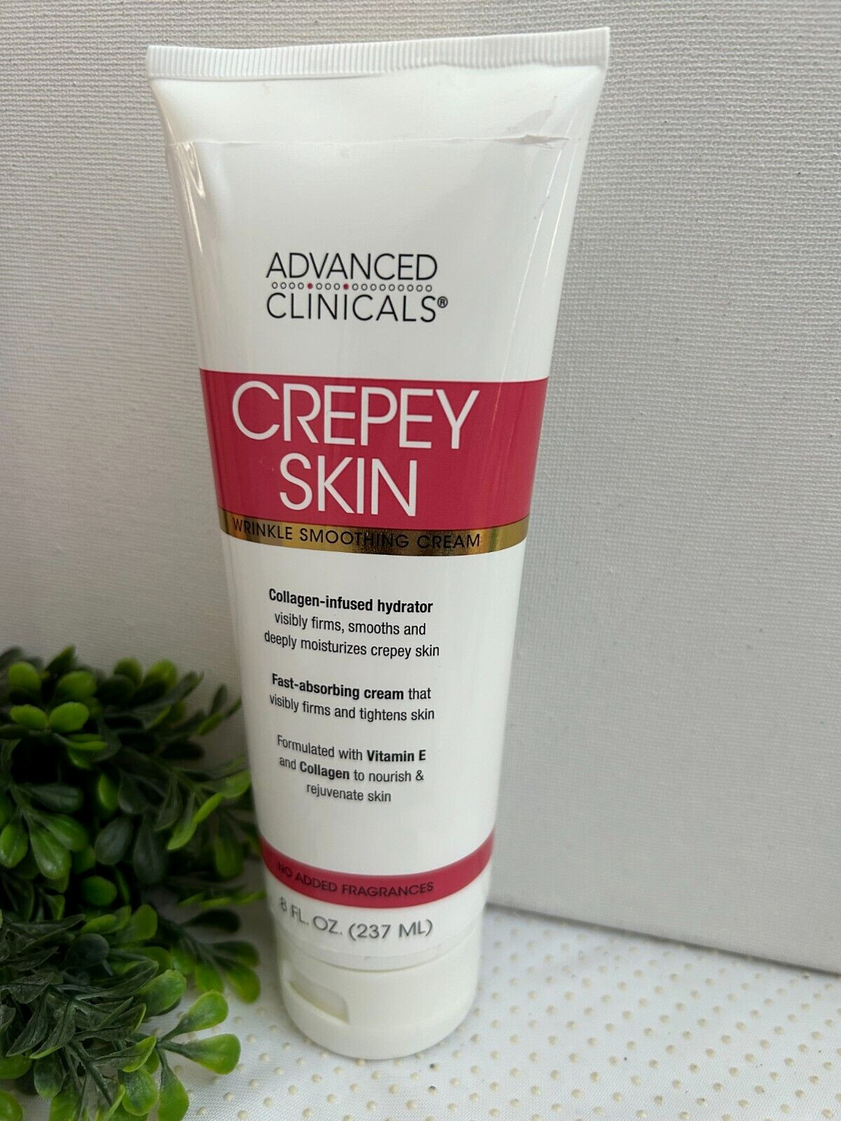 Advanced Clinicals Crepey Skin Wrinkle Collagen Vitamin E Smoothing Cream 8 Fl