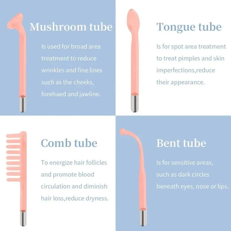 High Frequency Facial Skin Care Wand Machine Anti-aging Acne Hair Treatment Set