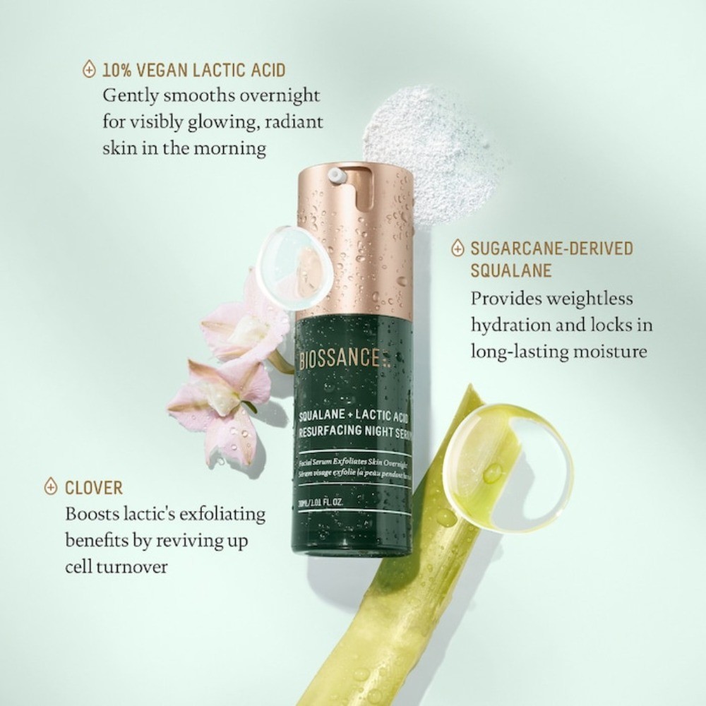 Biossance Authentic Squalane + 10% Lactic Acid Resurfacing Serum 1.01 oz / 30 mL