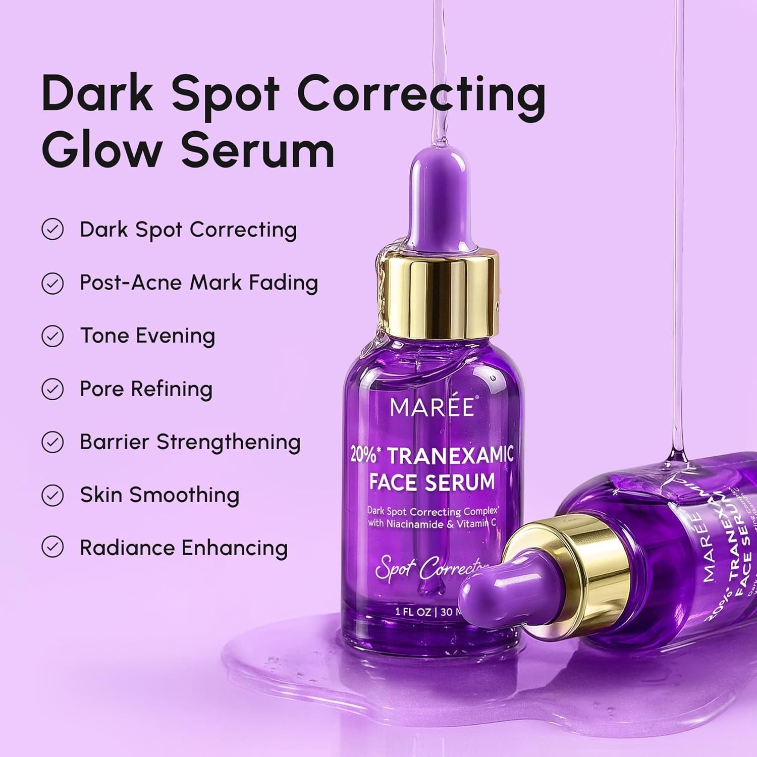 MAREE 20% Tranexamic Acid Serum Complex with Niacinamide & Vitamin C – Serum f