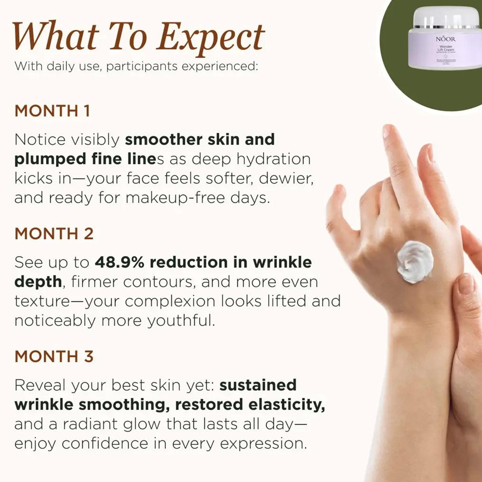 Noor Wonder Lift For Cream Women chemical-free Anti-Aging Wrinkle Therapy