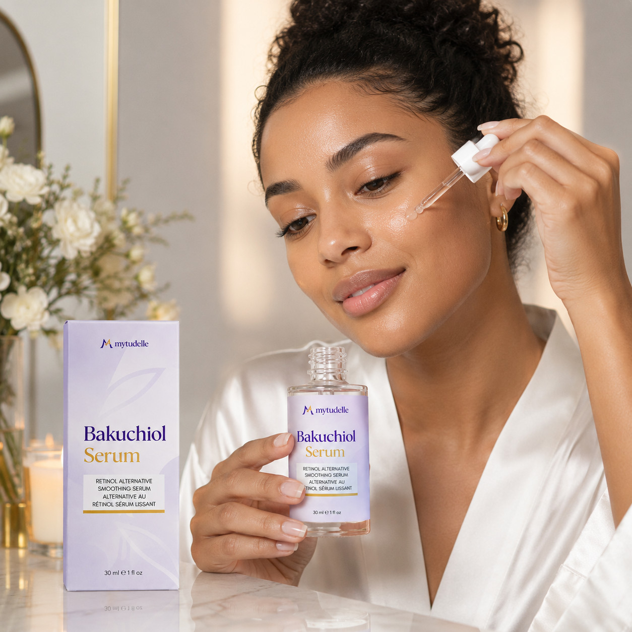 bakuchiol serum, retinol alternative serum, natural face serum, anti-aging serum