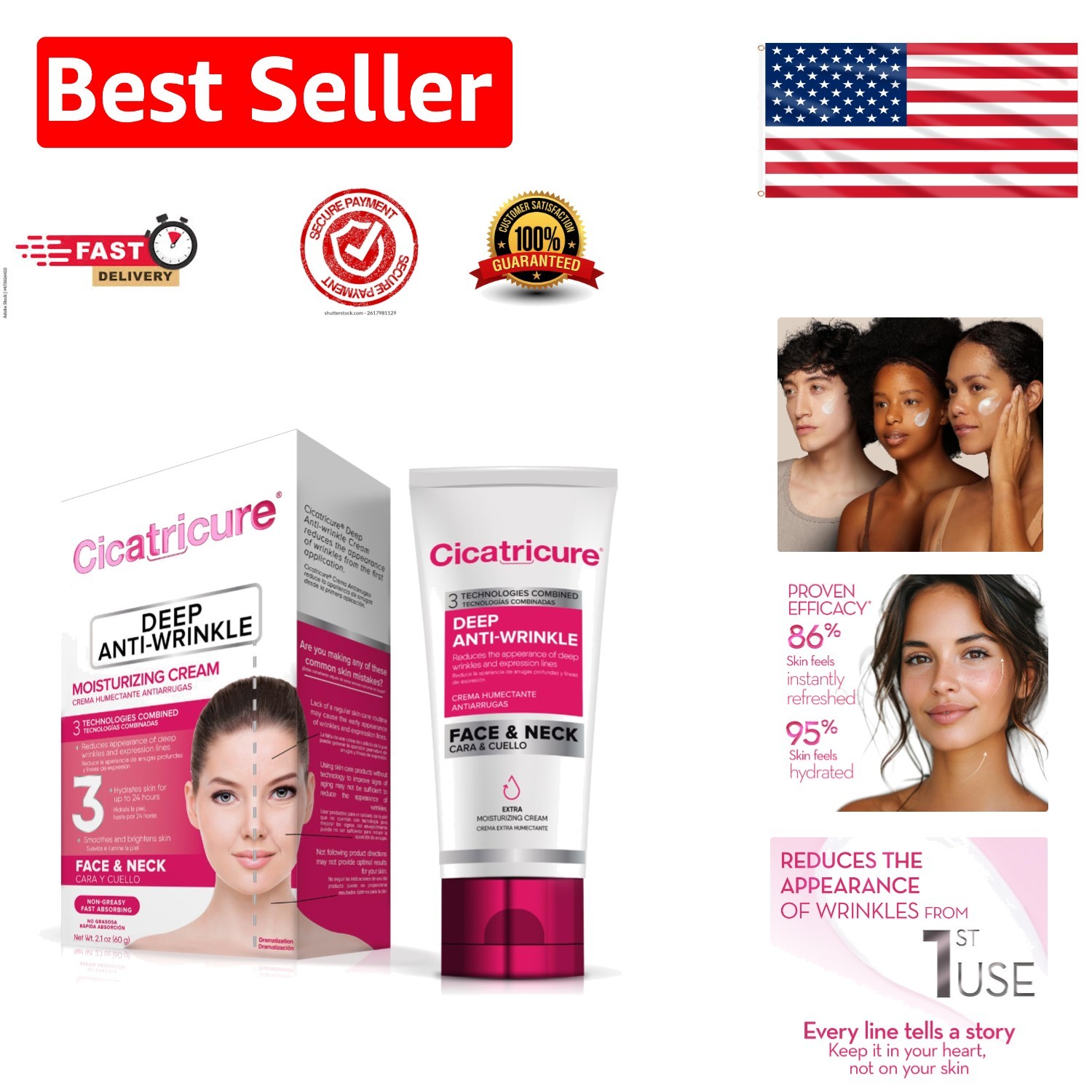 Hydrating Face & Neck Cream – Non-Greasy Anti-Wrinkle Formula for All Skin Types