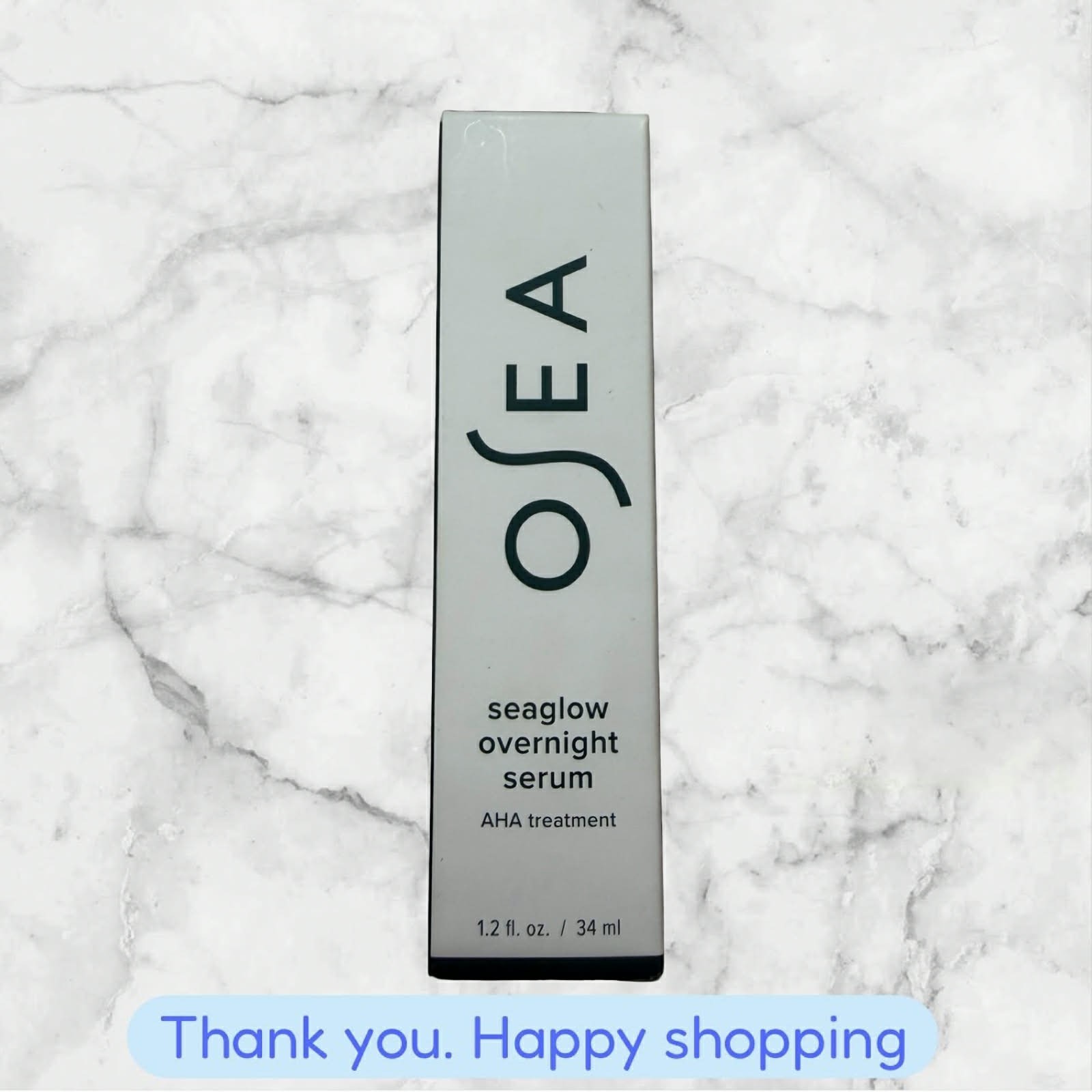 OSEA SEAGLOW OVERNIGHT SERUM AHA TREATMENT Full Size 1.2 FL OZ / 34 ML VEGAN NEW