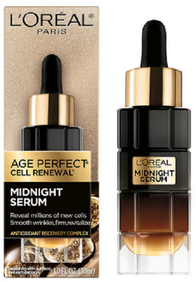 L’Oréal Midnight Serum – Age Perfection Cell Renewal – 1.0 FL OZ (30 ml) – New!