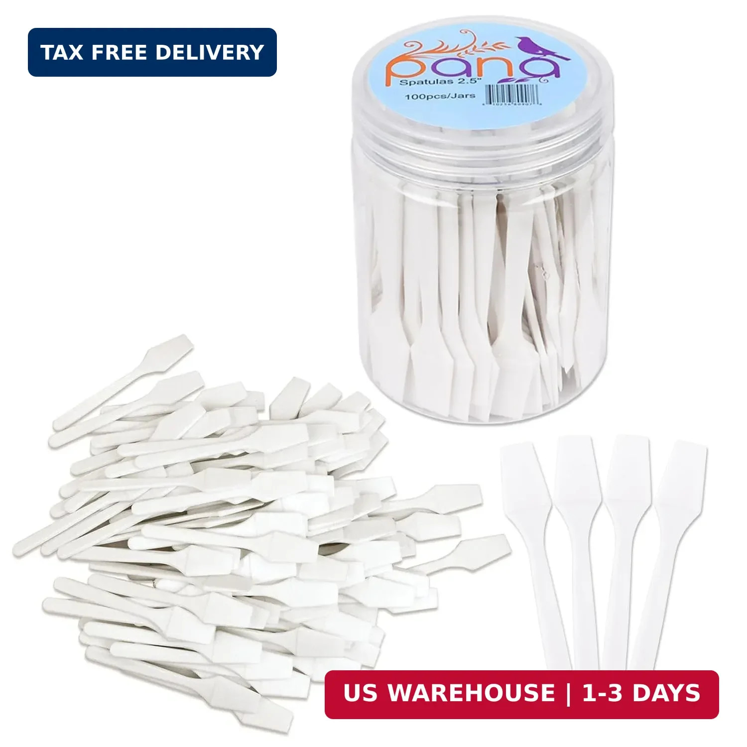 PANA 100pcs Brand Cosmetic Make Up Disposable Plastic 2.5″ Spatulas Skin Care Fa