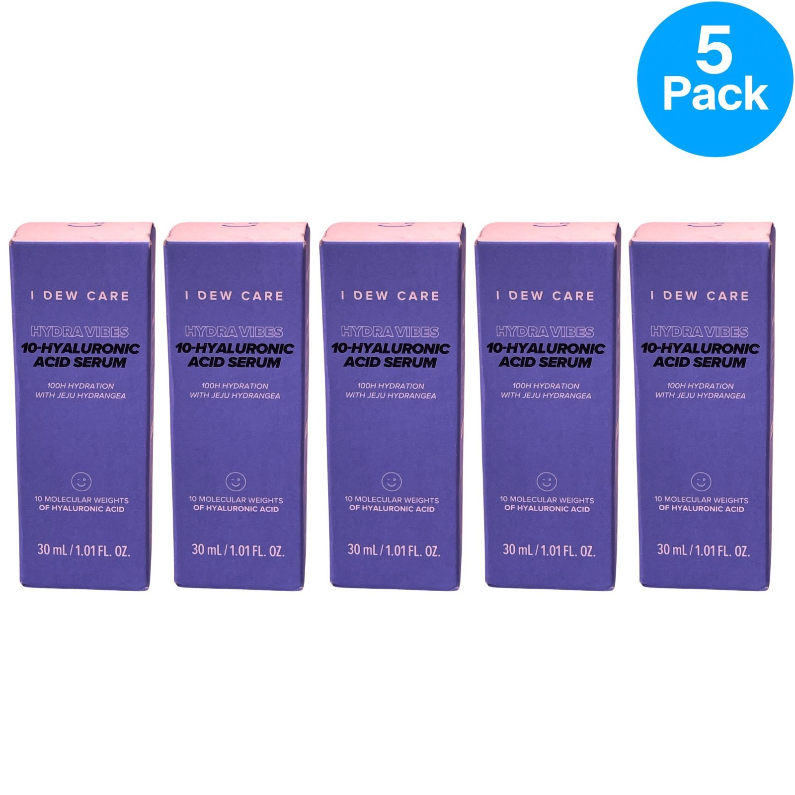 I Dew Care Hydra Vibes Hyaluronic Acid Serum 1.01 Oz 5 Pack New