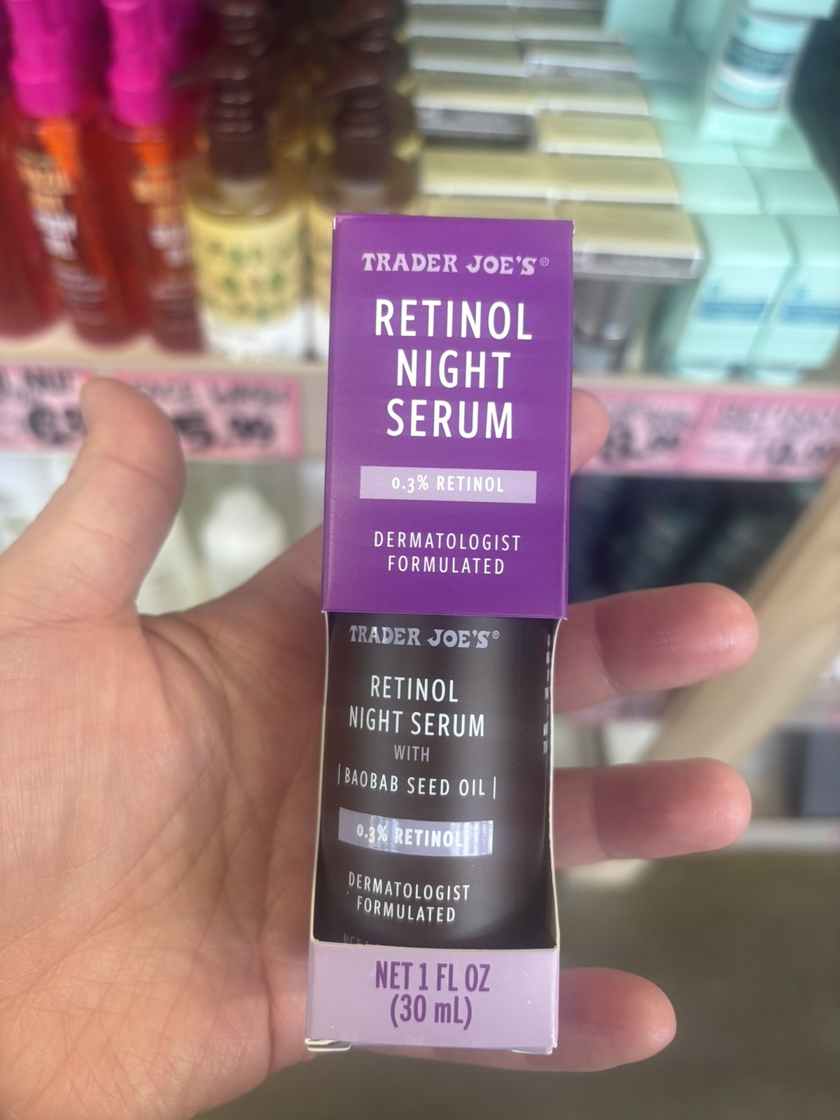 New Trader Joe’s Retinol Night Serum Baobab Seed Oil 1oz Each x 4 Bottles