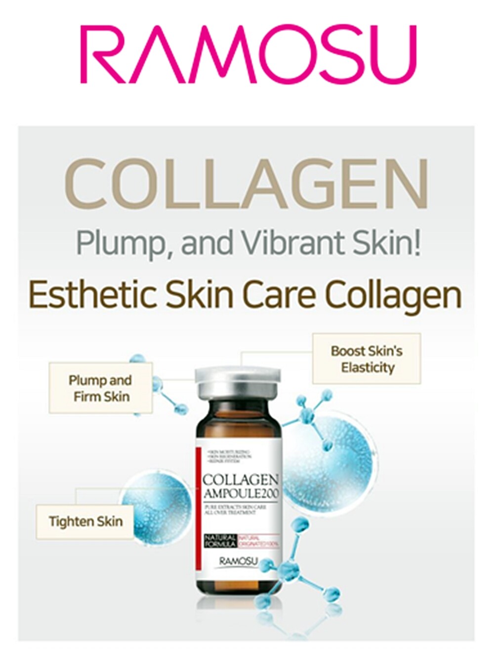 [RAMOSU] Collagen Ampoule 200 10ml 100% pure collagen concentrate facial ampoule