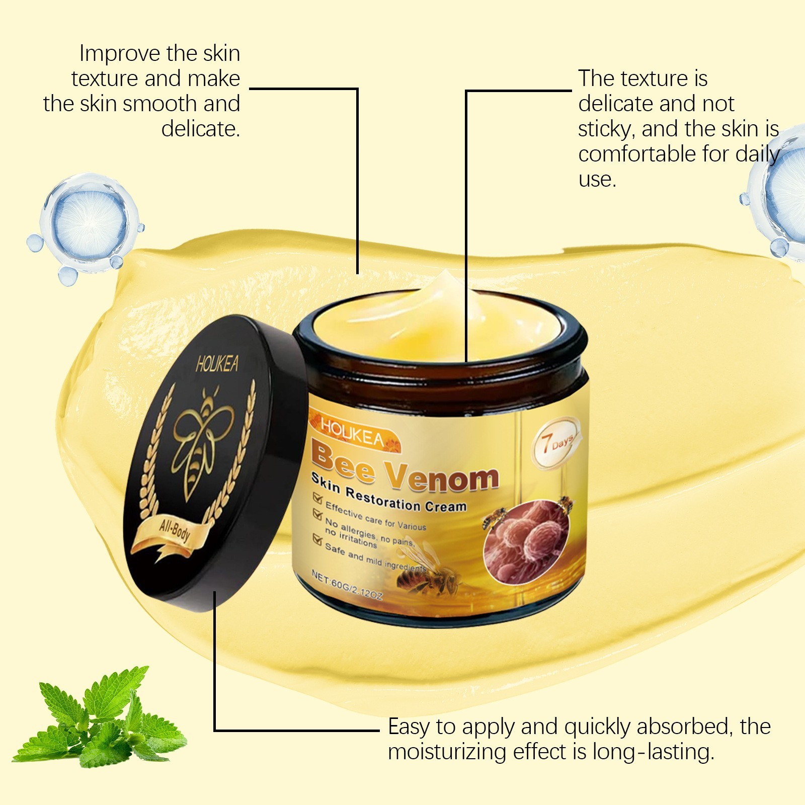 2X Bee Venom Skin Restoration Cream, Professional Bee Venom Skin Treatment Cream