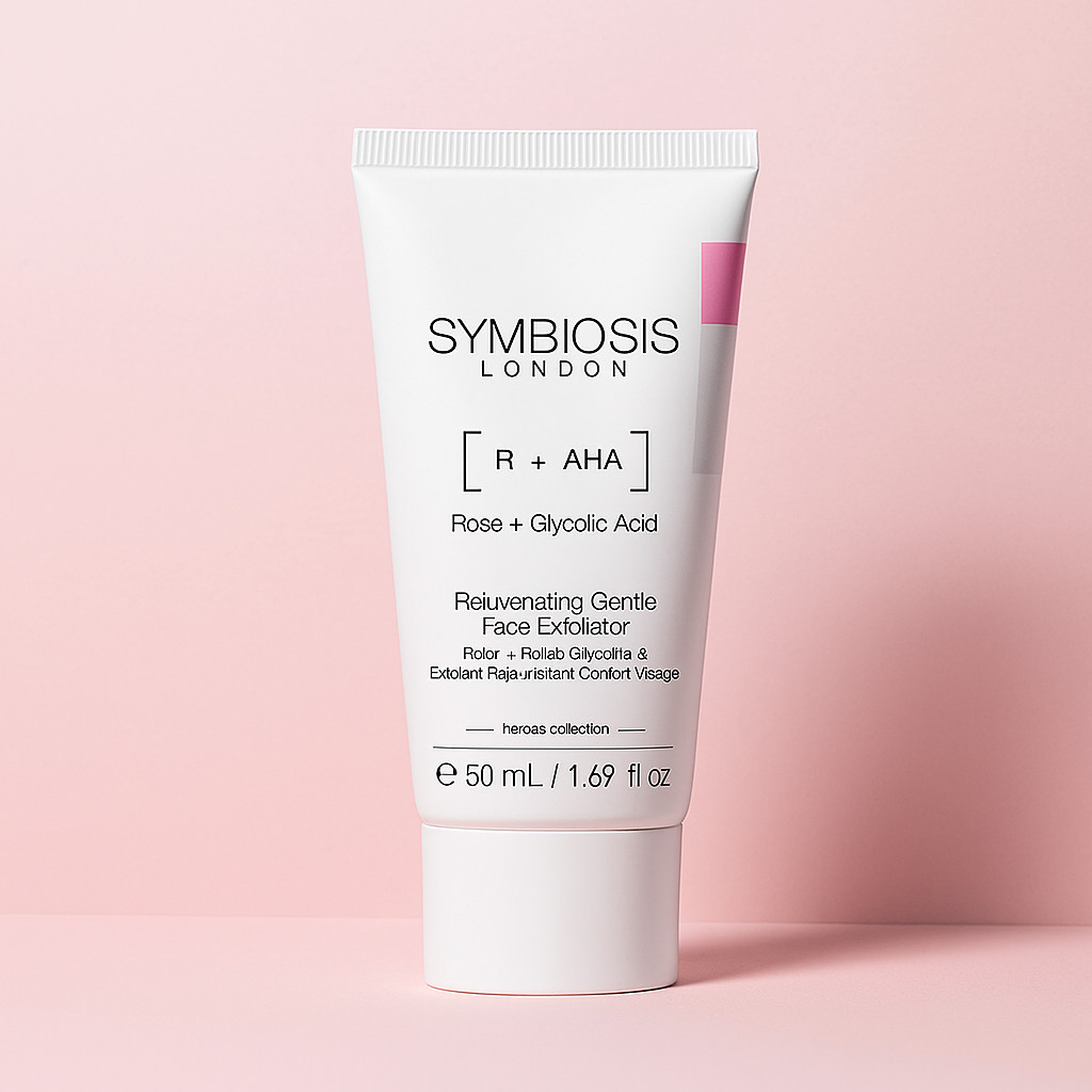SYMBIOSIS Rose + AHA Glycolic Acid Rejuvenating Exfoliator 1.69 fl oz /50ml NEW