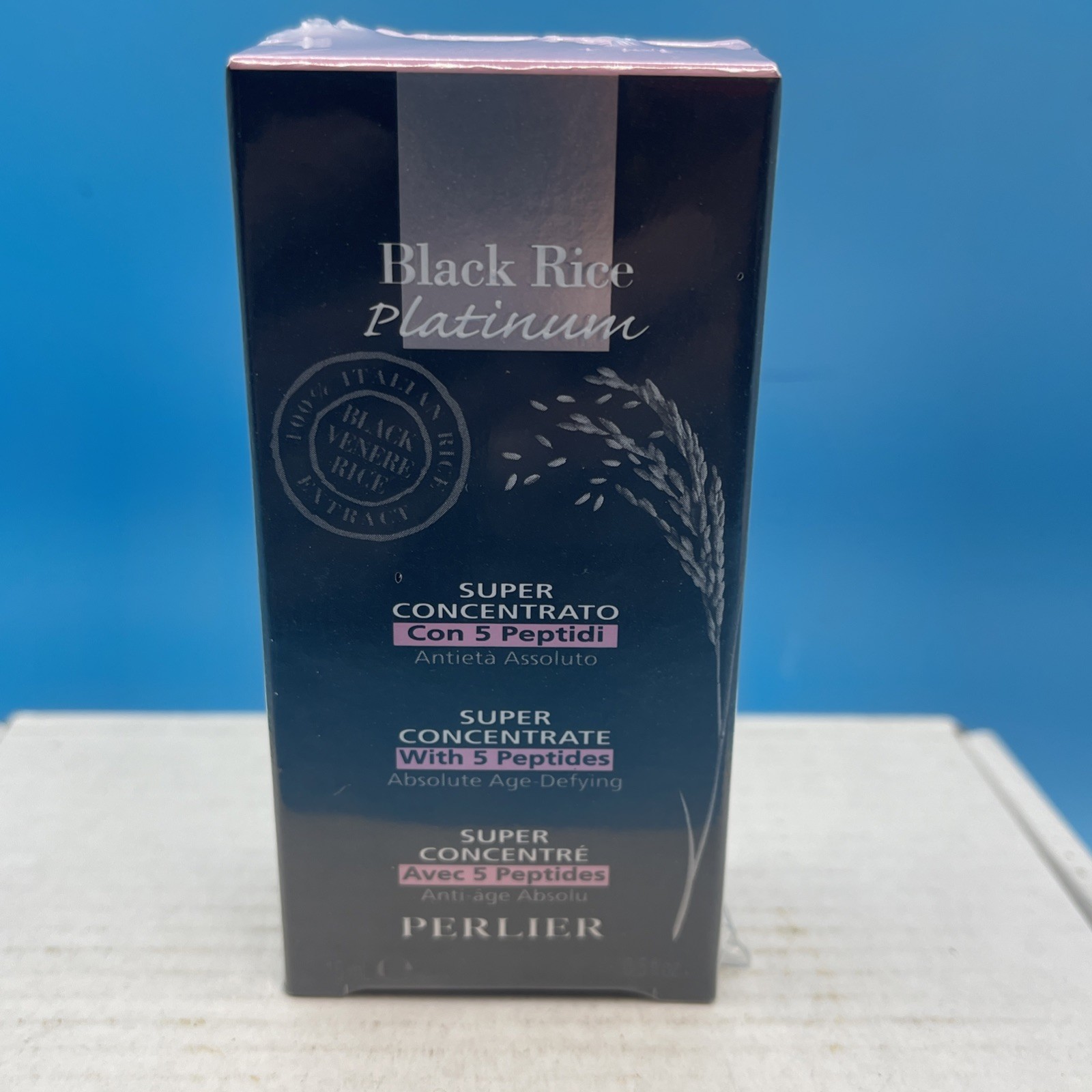 PERLIER Black Rice Platinum Super Concentrate w/ 5 Peptides 15ml/ 0.5oz SEALED