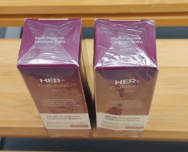 HER+ Calcium Wrinkle Reducer Balm Stick Under-Eyes, Collagen, 0.32 oz Set Of 2