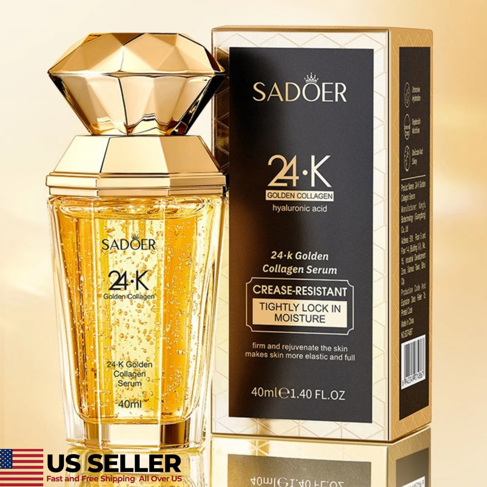 24K Gold Collagen Face Serum Anti Aging Hydrating Firming Facial Essence