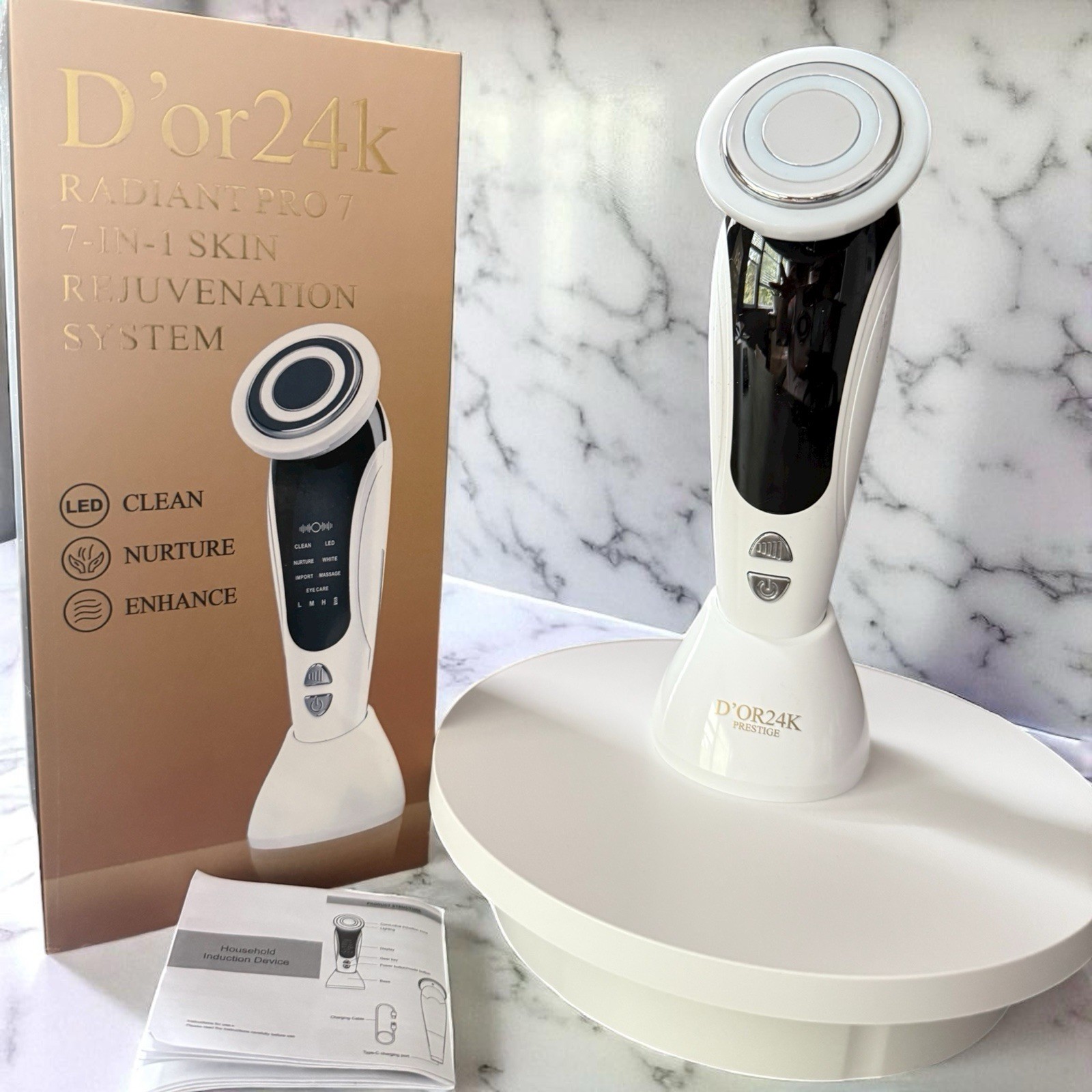 D’or24K Radiant Pro 7 LED Facial Device 7-in-1 Skin Care Tool New Open Box