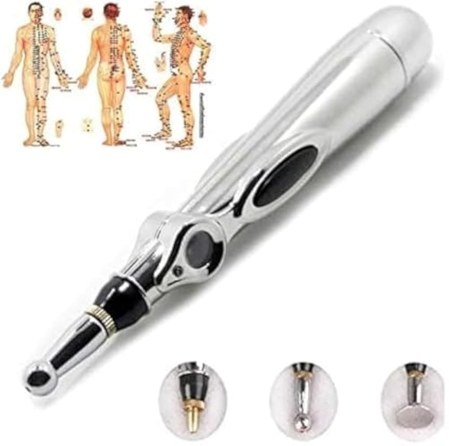 Zeerkeer Acupuncture Pen 3-in-1 Electronic 7 Piece Set, Battery Powered