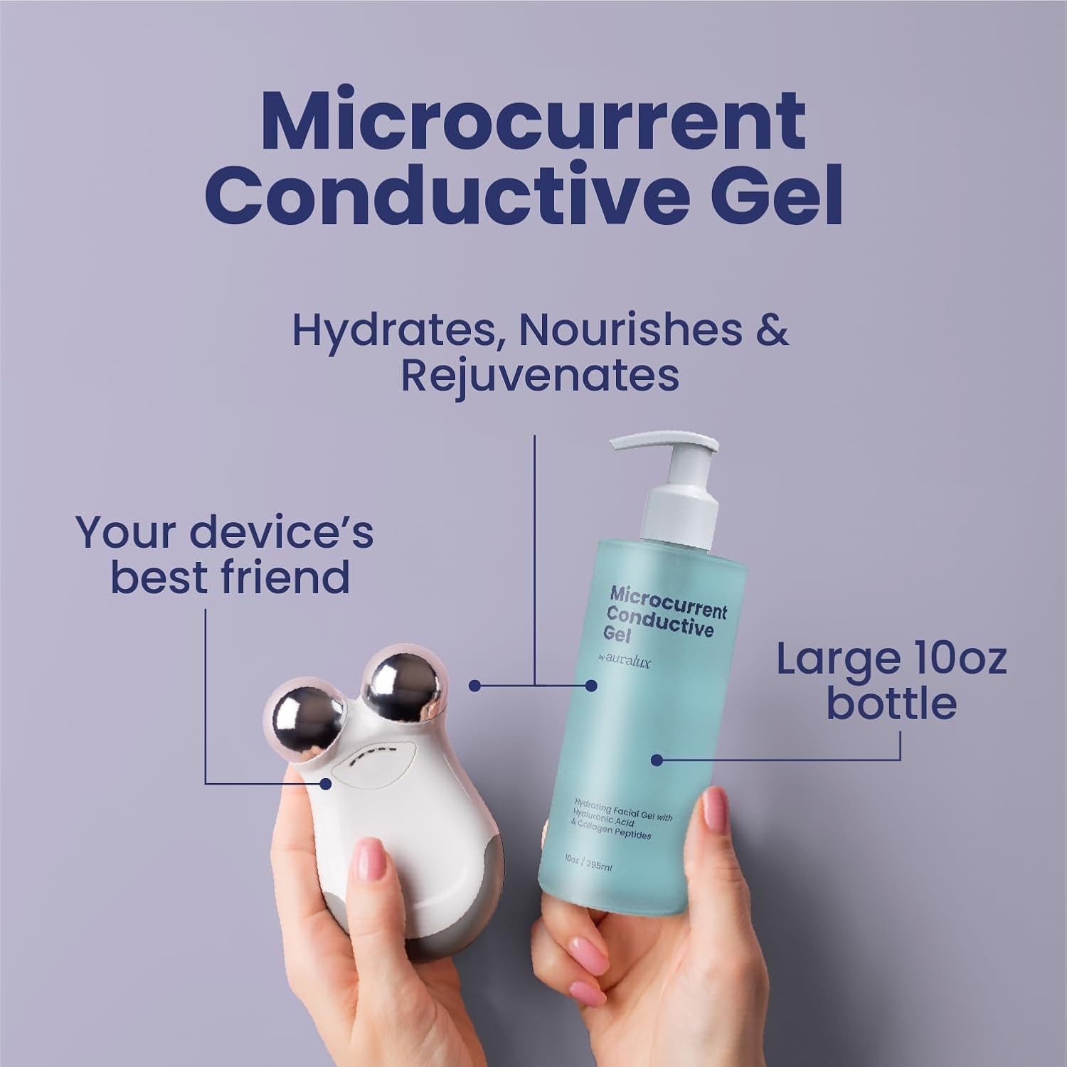 10Oz Conductive Gel for Microcurrent Devices – Collagen Peptides & Hyaluronic…