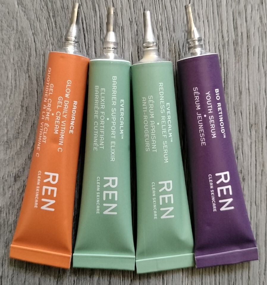 REN Bio-Retinoid Serum+Radiance Gel Cream+Evercalm Barrier Elixir+Redness Relief