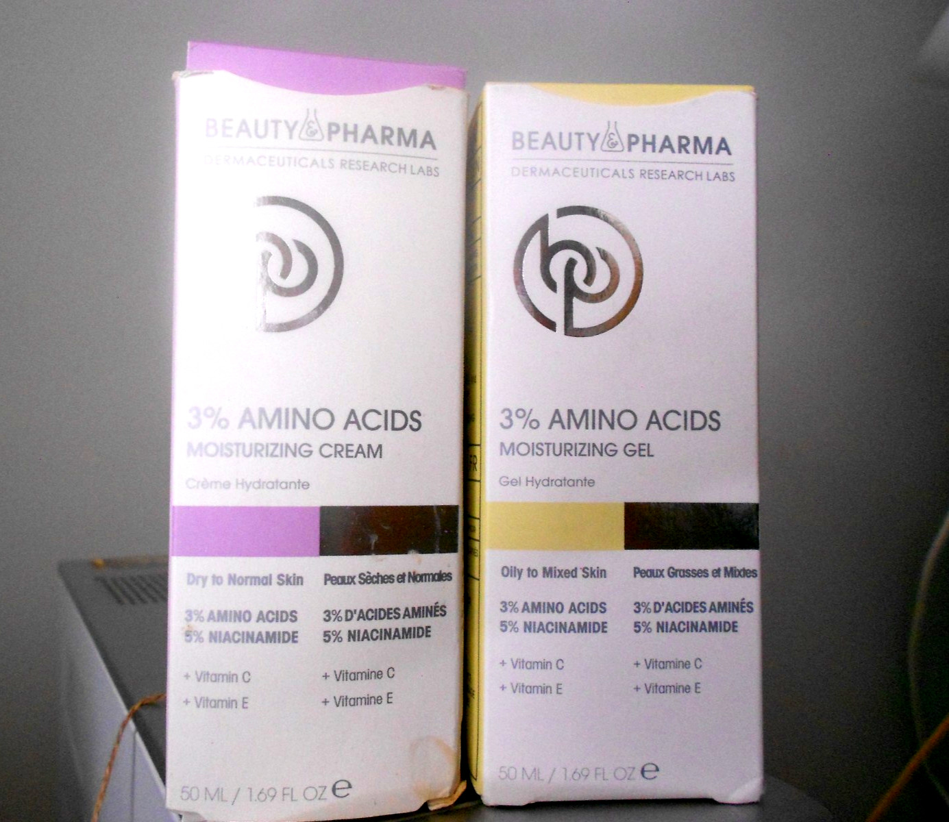 Beauty & Pharma 2 Full size 3% Amino Acid Moisturizing Cream & Gel New 6/2026
