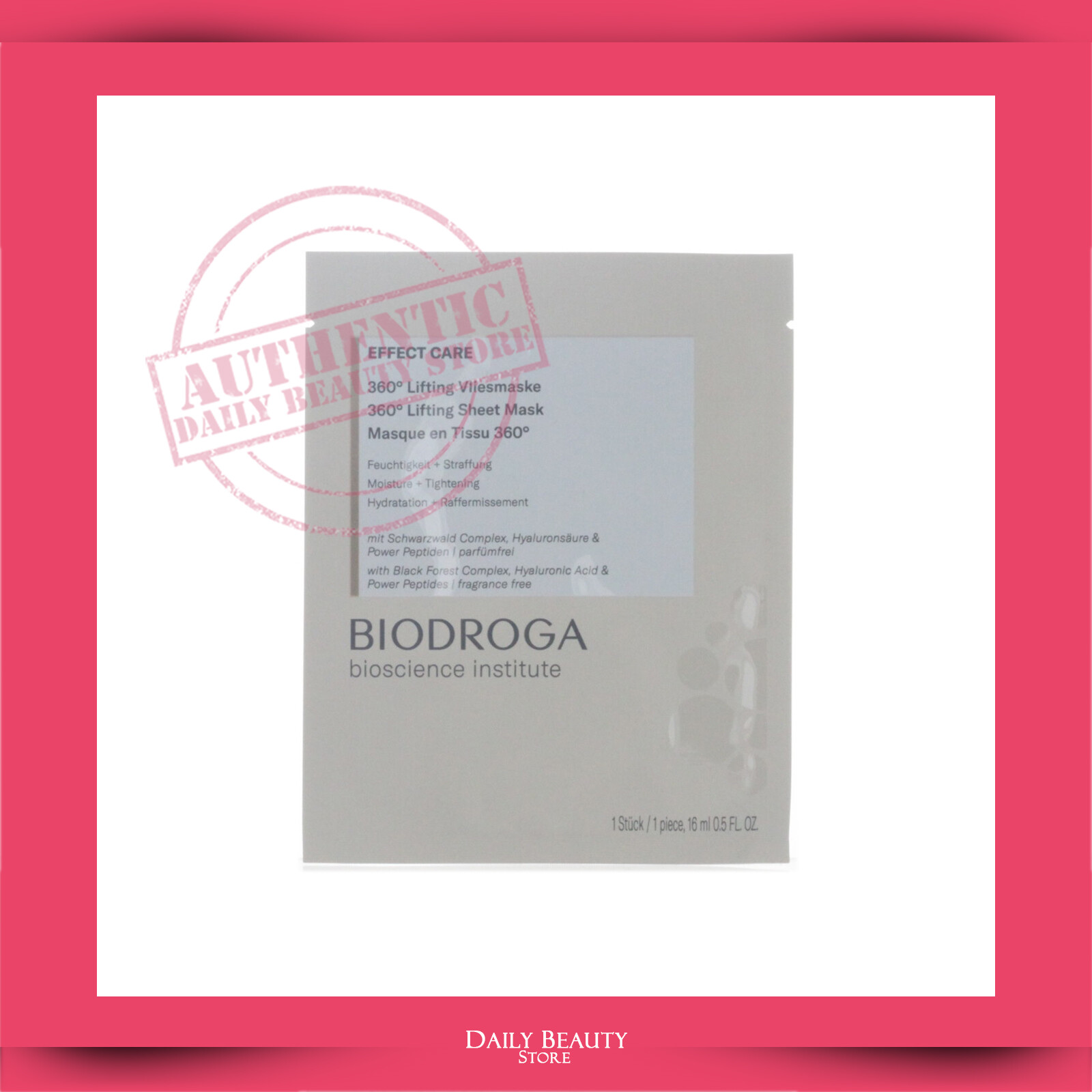 Biodroga Effect Care 360 Lifting Sheet Mask 16ml 0.5oz NEW FAST SHIP