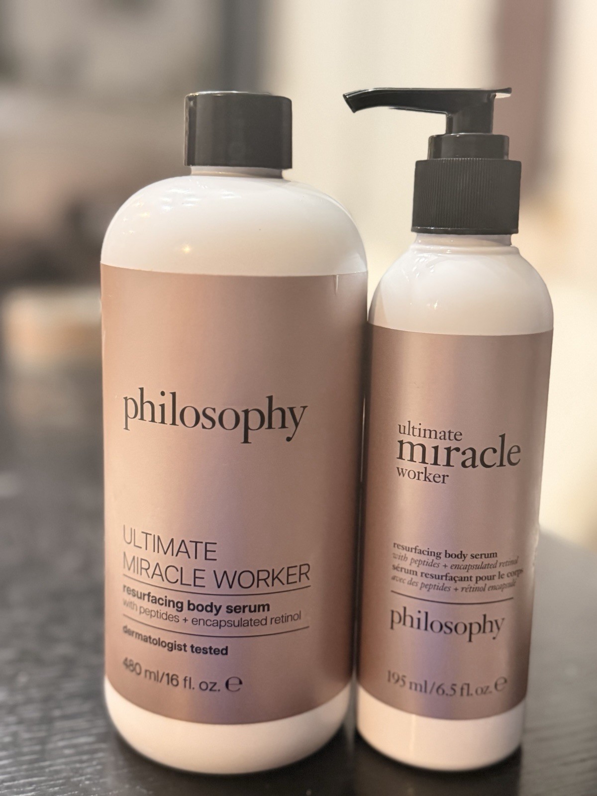 Philosophy Ultimate Miracle Worker Body Serum 16oz + 6.5oz Set New