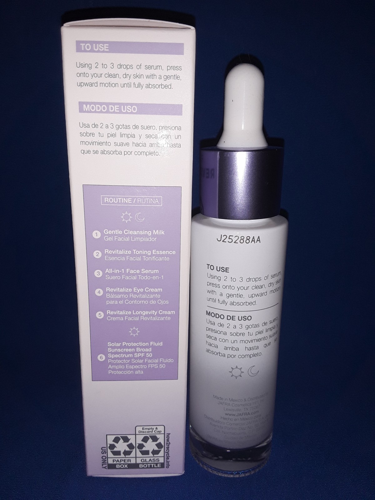 Jafra Royal Revitalize All-in-One Face Serum w/Peptides Fullsize New in Box