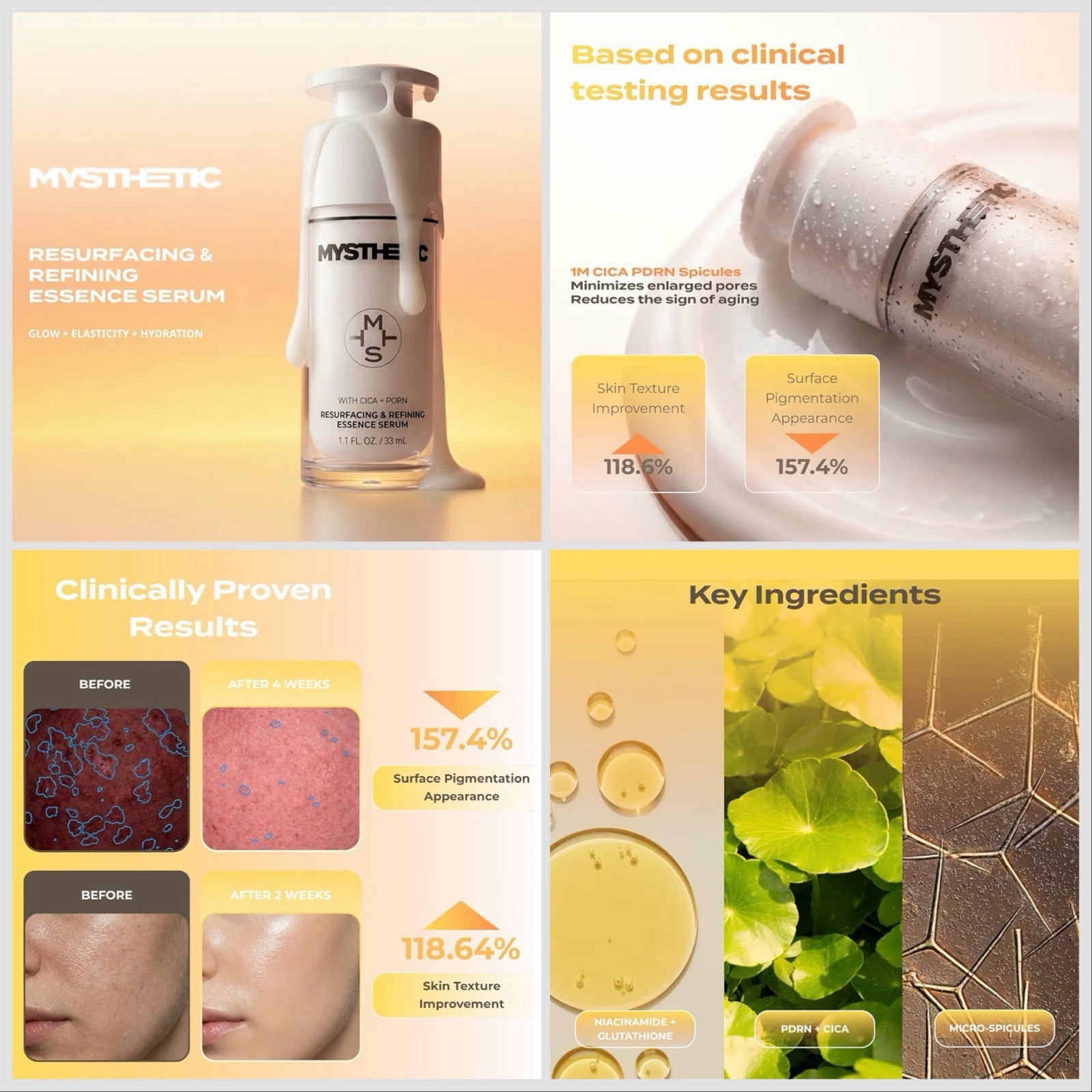 MYSTHETIC PDRN Salmon DNA Microneedling Serum 33mL Collagen EGF CICA EXP: 11/27