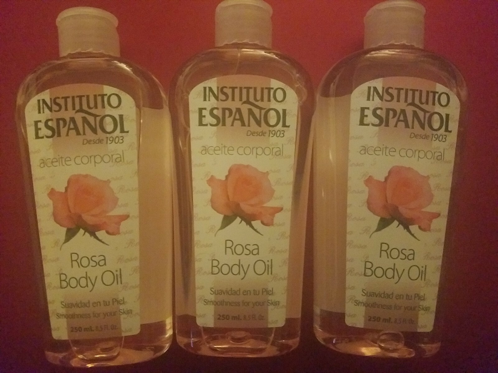 3PACK INSTITUTO ESPAÑOL ROSA BODY OIL 8.5 FL OZ 250ML/ANFORA OIL CORPORAL