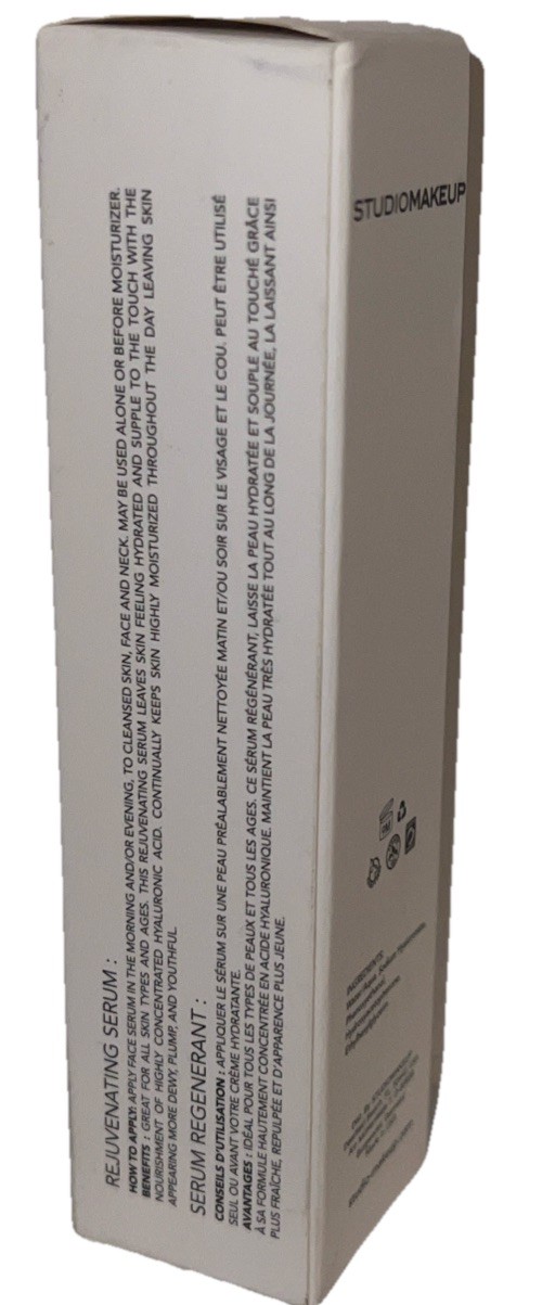 StudioMakeup Hyaluronic Acid Rejuvenating Face Serum (1 Fl Oz) (NEW/See Photos)