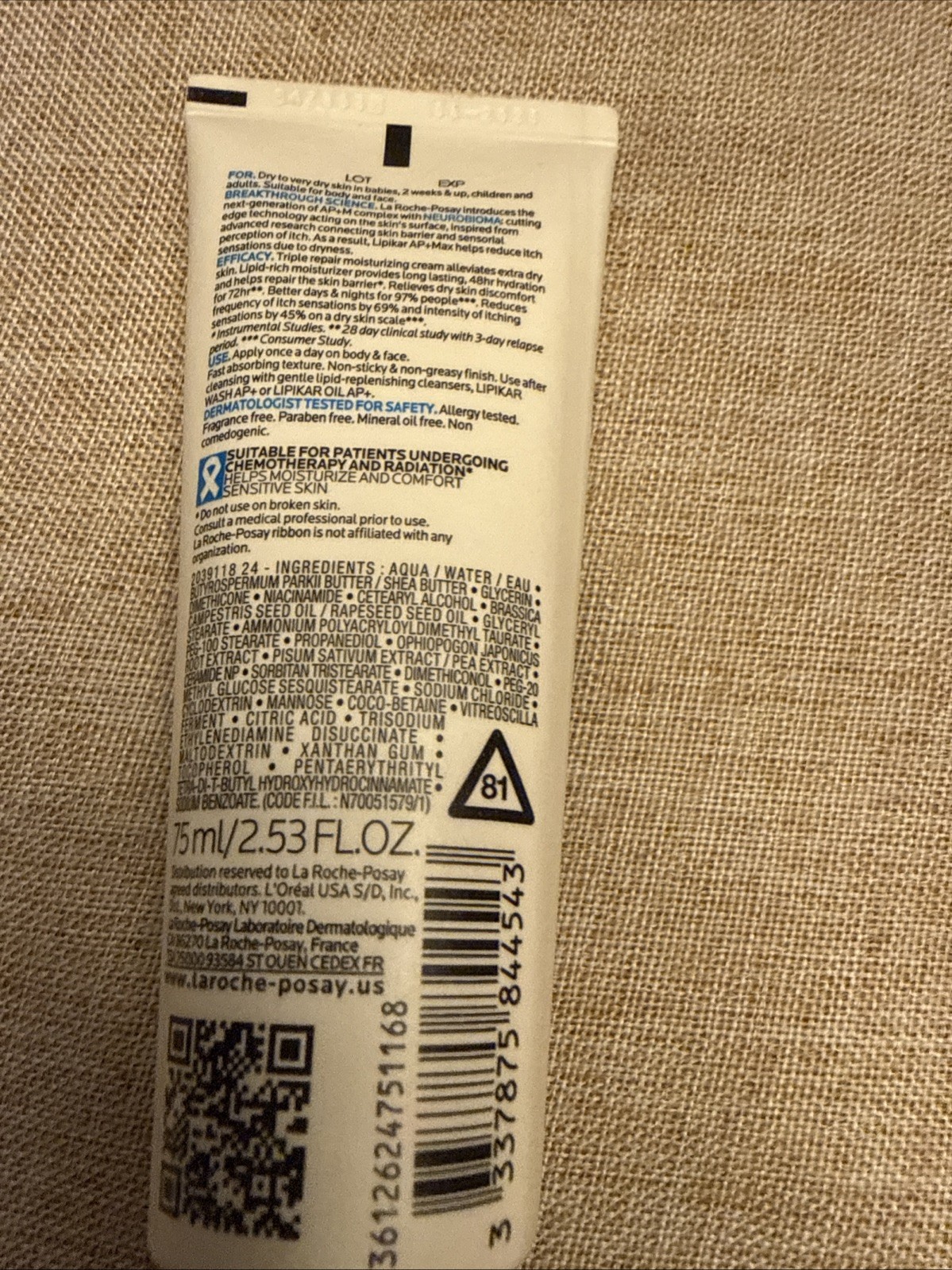 La Roche Posay Lipikar AP+M Triple Repair Cream 2.5oz New Exp 08/2028