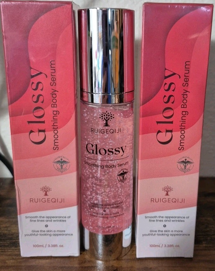 Lot of 2 Be-GLOSSY Smoothing Body Serum 3.38oz. ea Smooth Fine Lines & Wrinkles