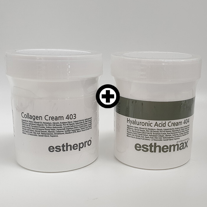 ESTHEMAX Collagen Cream 225ml + Hyaluronic Acid Cream 225ml Set K-Beauty New