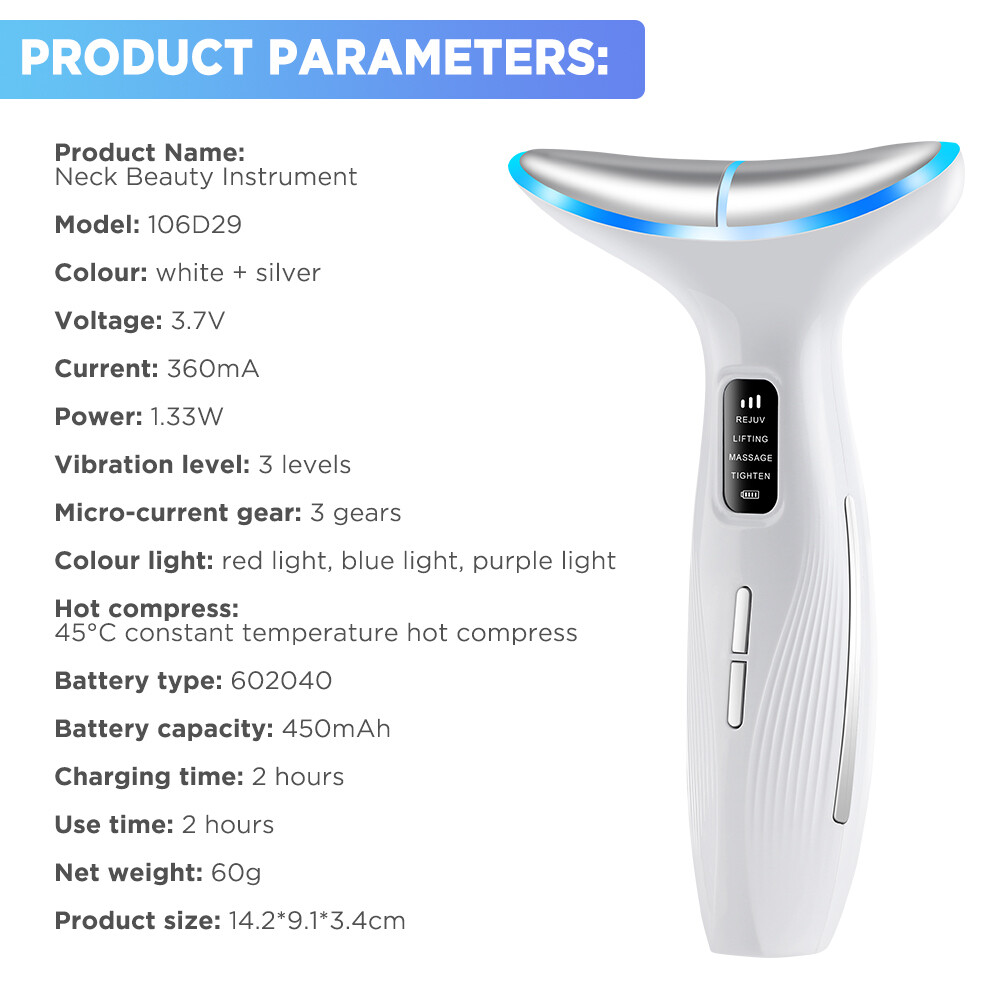 Neck Face Lifting Massager Anti-Wrinkle Skin Tightening Device Facial Beauty