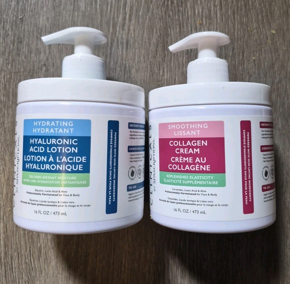2x Spascriptions Clinicals Firming Retinol Cream & Collagen Cream 16 oz Each
