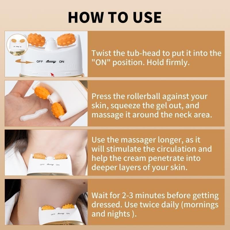 AH-8 Neck Firming Cream with Roller – Anti-Aging Moisturizer for Youthful Skin
