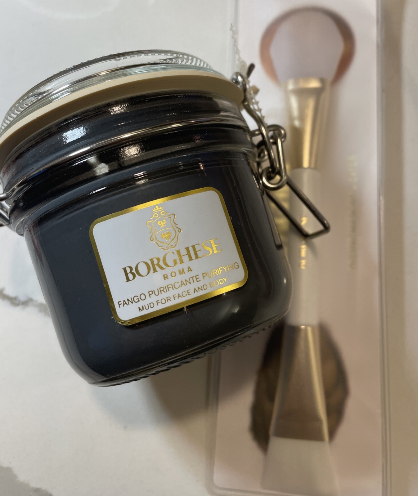 Borghese Purifying Fango Purificante Face Body Mud Mask & Applicator Brush New