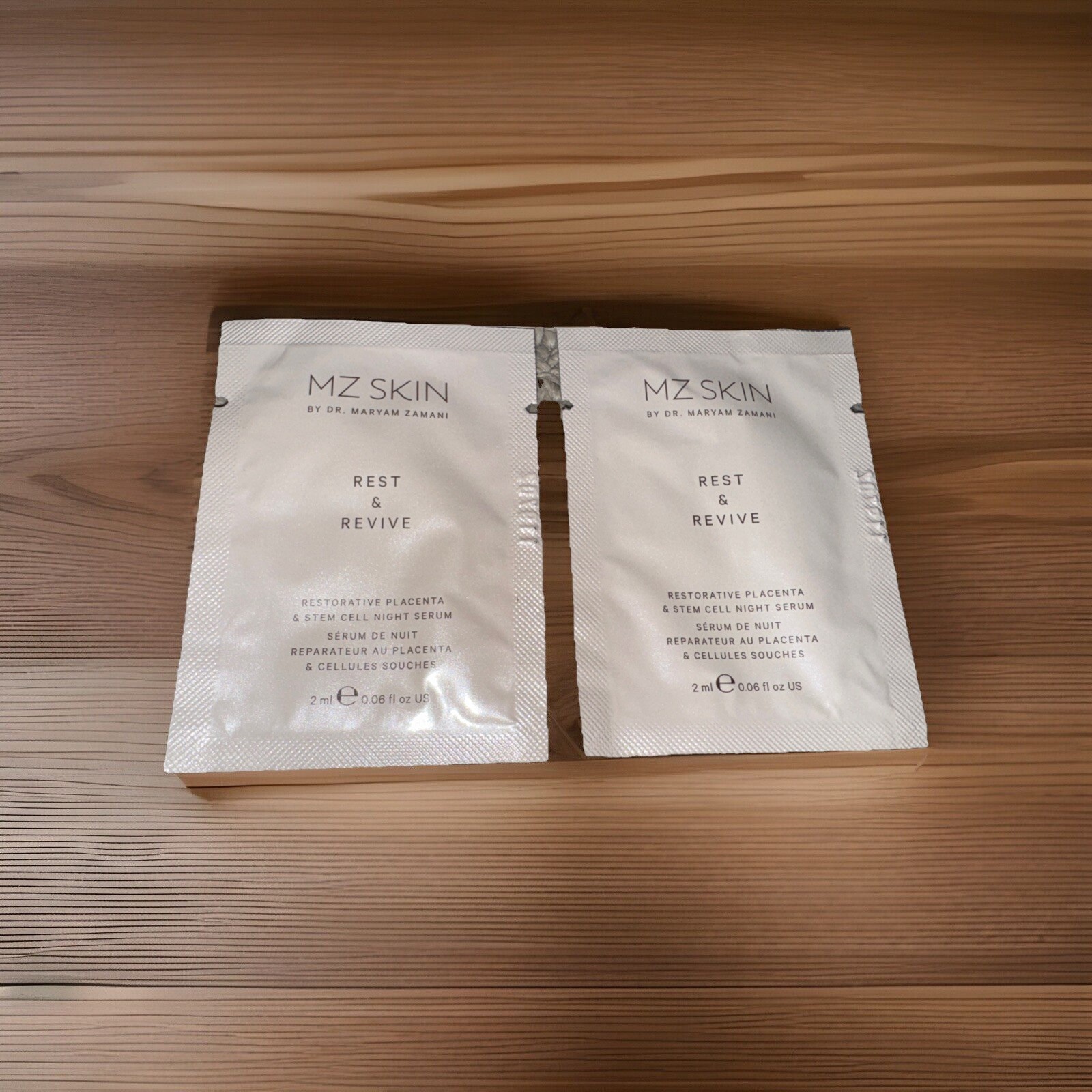 NEW MZ SKIN Rest + Revive Night Serum 2 Samples 0.06 oz. each