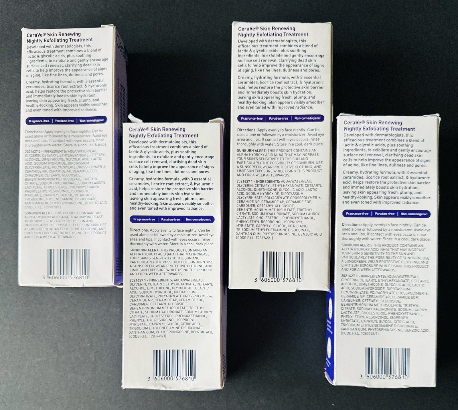 CeraVe Skin Renewing Nightly Exfoliating Treatment Serum Anti Aging 1.7 oz 4Pack