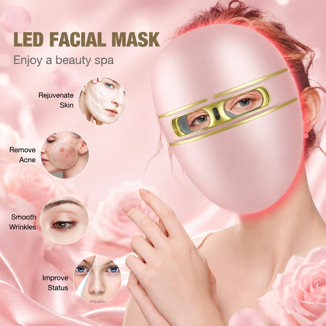 LED Light Therapy Mask FSA Red Blue Anti Aging Skin Device
