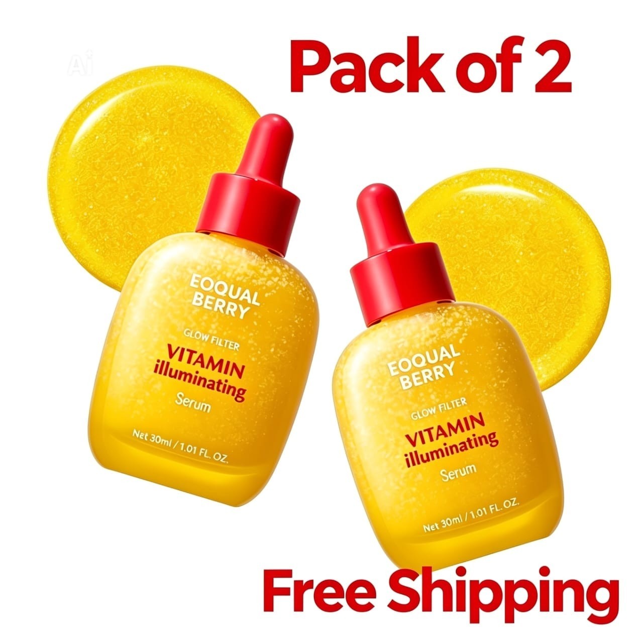 EQQUALBERRY DEEP CERA Vitamin Illuminating Serum 30ml / 1.01 fl oz pack of 2