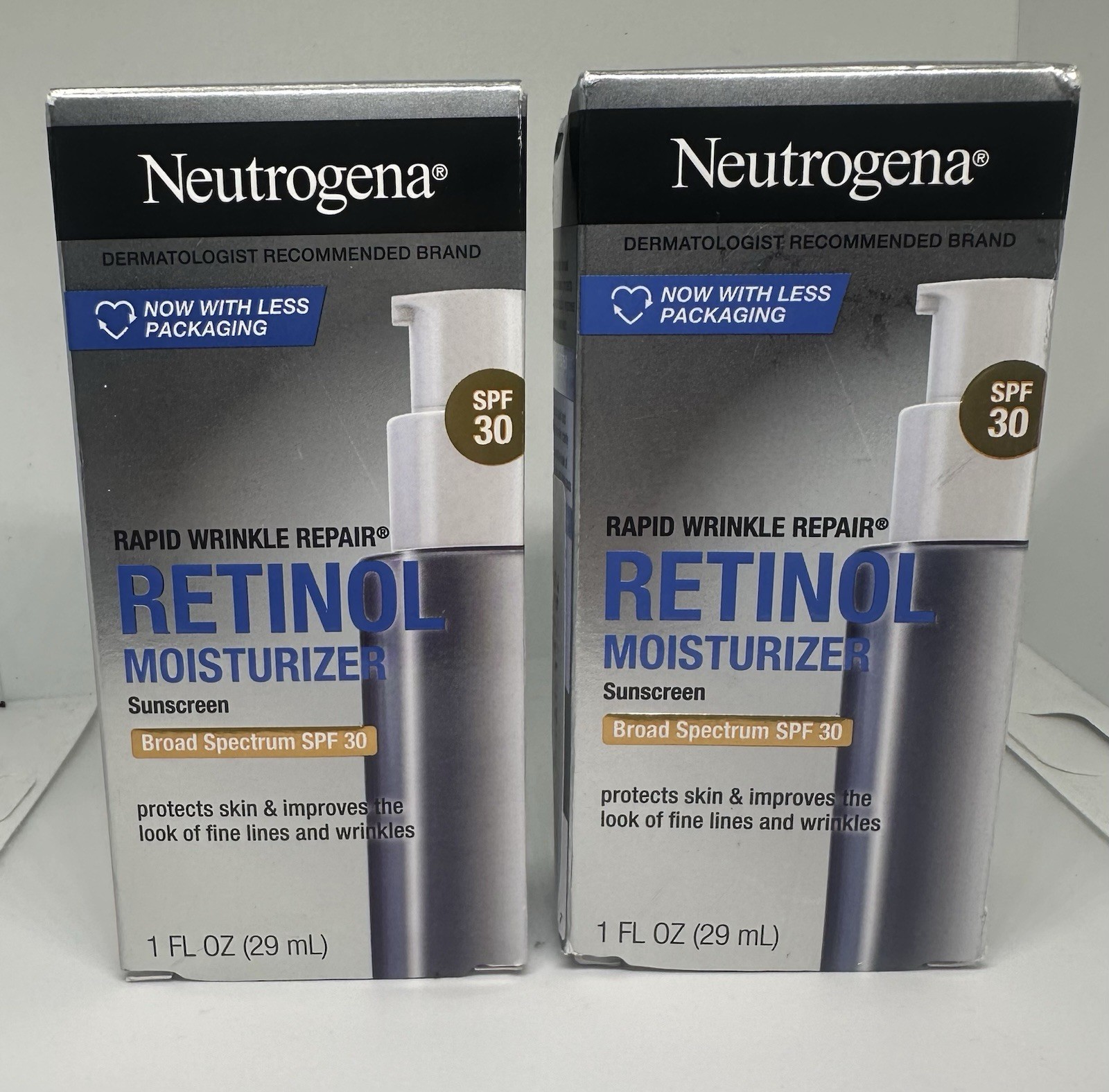 2PACK Neutrogena Rapid Wrinkle Repair Retinol Moisturizer 1 oz SPF 30 -A