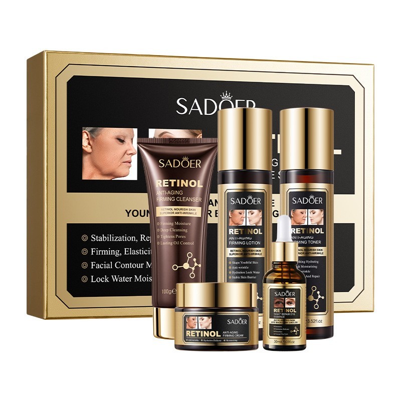 Retinol Skin Care Anti-Aging Beauty Set Superior Anti-Wrinkle Firmer Elastic 5pc